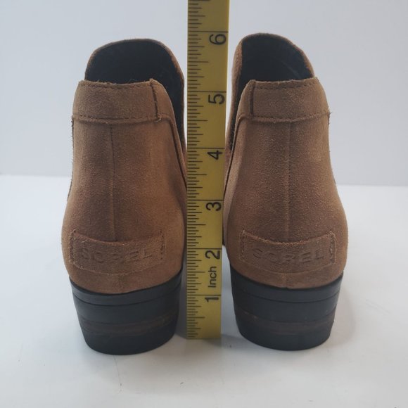 Sorel Slip On Ankle Bootie Size 9 Carmel Brown Suede Casual Outdoor Boots - Picture 6 of 12